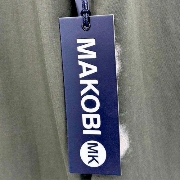 NEW MAKOBI Big & Tall Mastermind T-Shirt Khaki Green Tie Dye Crystals Size Large - Picture 4 of 6